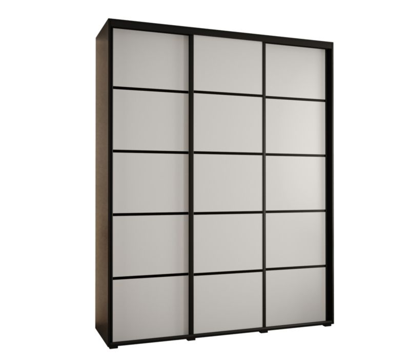 Szafa przesuwna Abiks DAVOS 4 wysoka szer.200cm gł.60cm czarny/biały/czarny 1szt.