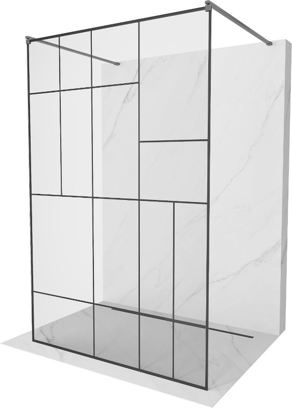 Ścianka prysznicowa Mexen Kioto czarny wzór 120x200 cm 800-120-002-66-78 1 szt.