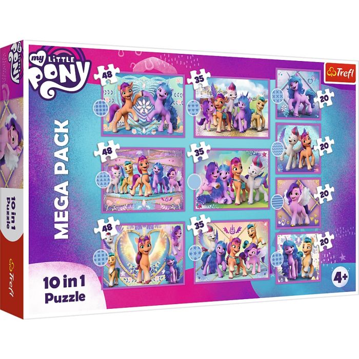 Puzzle 10w1 Lśniące Kucyki Pony Trefl