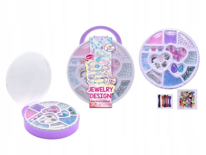 Zestaw koralików do robienia biżuterii DIY w walizce, rozm opak: 22x19