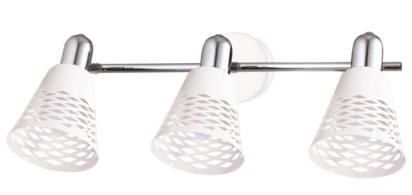 Lampa ścienna sufitowa kinkiet chrob/biały 3x40W E14 Discovery