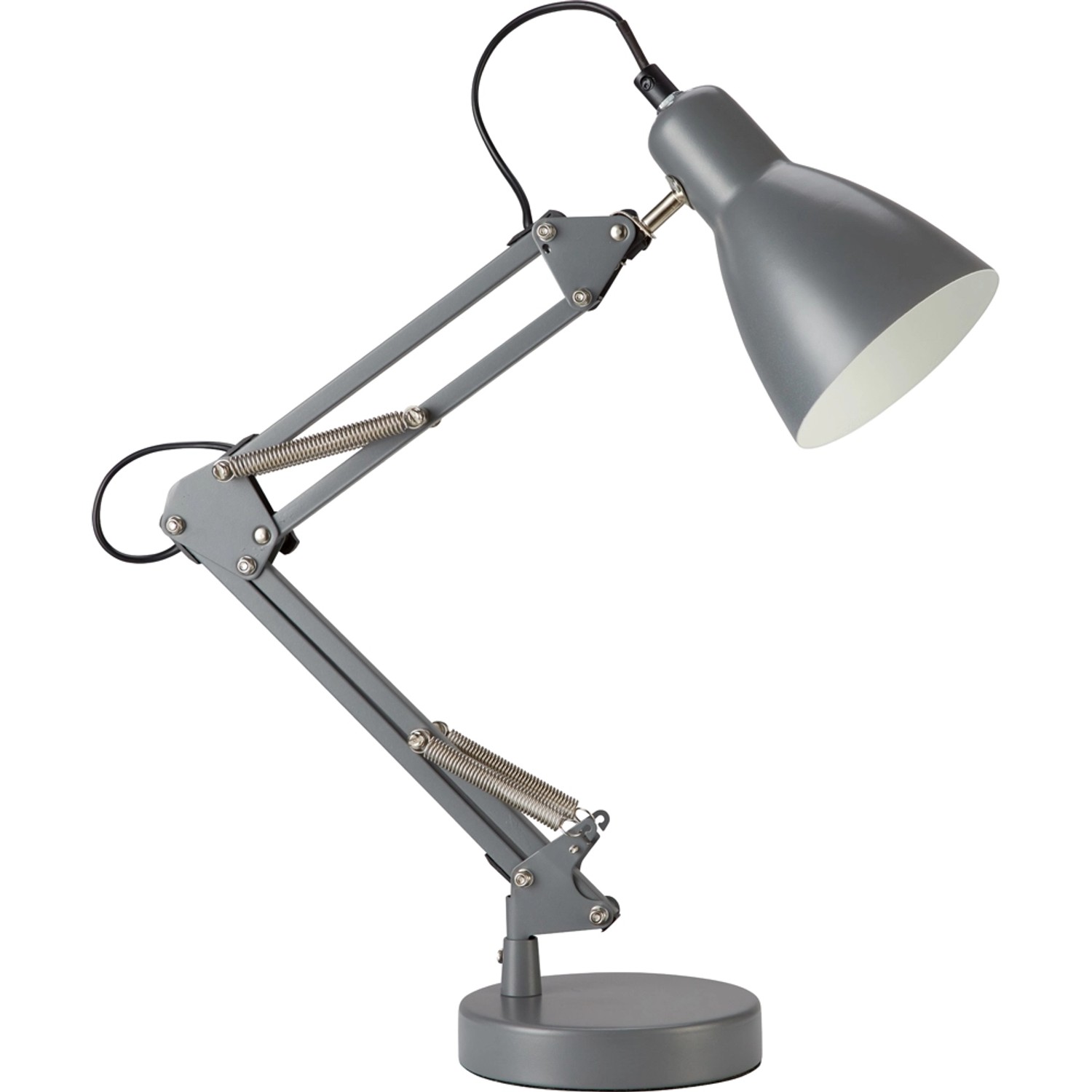 Lampka biurkowa metal szara 1x 10W E14 30x13x50 cm