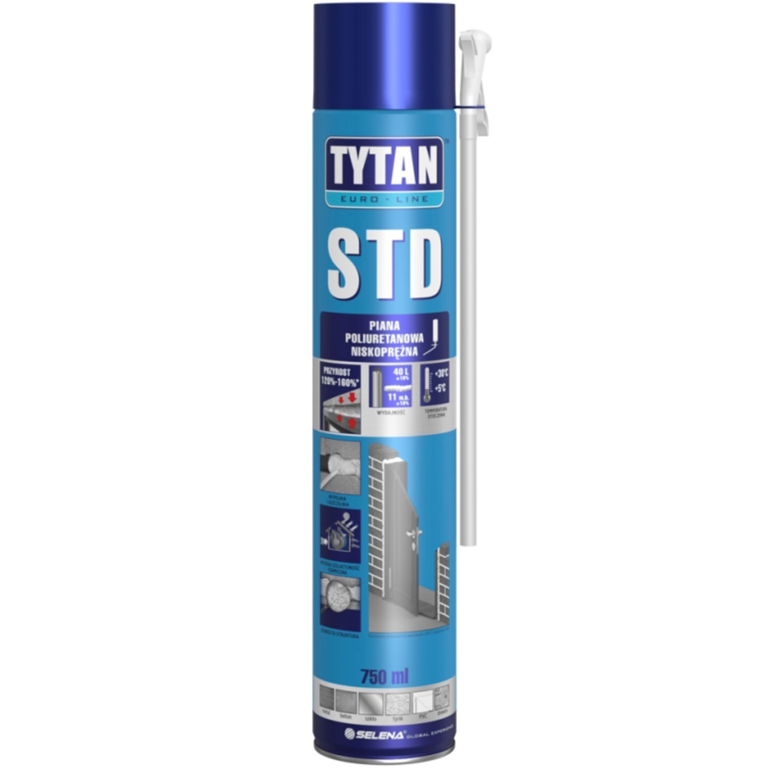 Tytan Piana poliuretanowa STD niskoprężna z wężykiem 750 ml