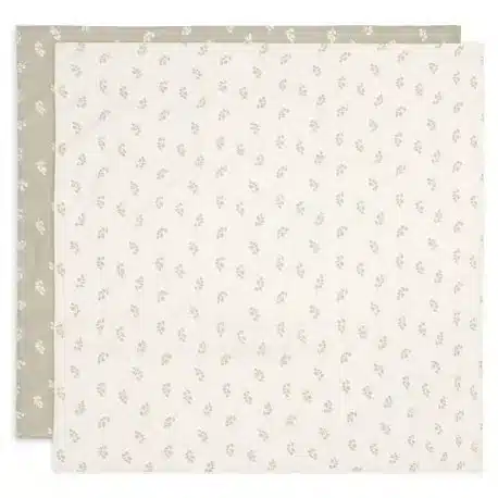 Jollein - 2 otulacze niemowlęce Hydrophilic 115 x 115 cm TWIG Olive Green BBTB