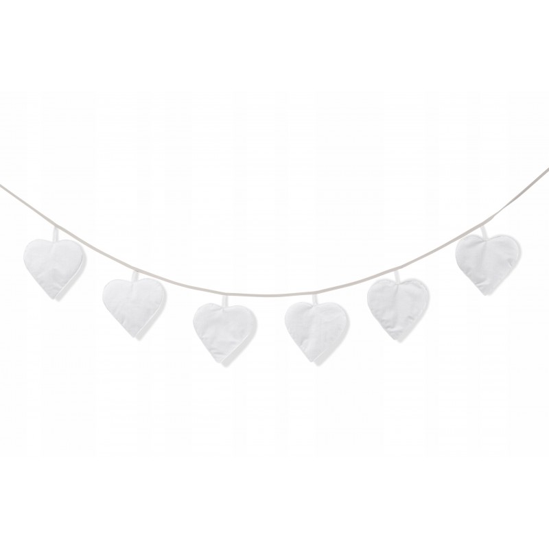 Girlanda velvet serca białe 250 cm BR