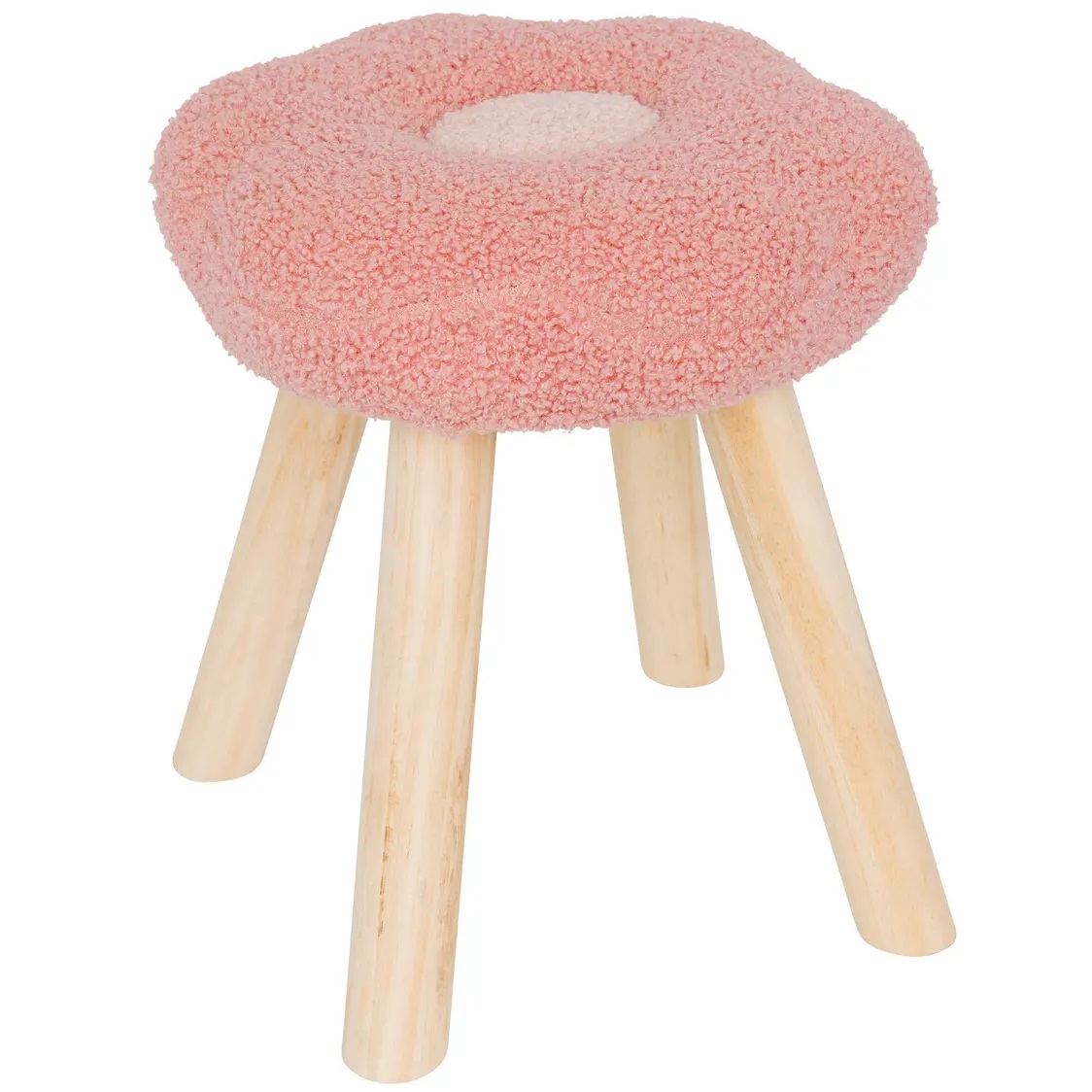 Stołek dziecięcy Anya różowy buclette wys. 26cm DB