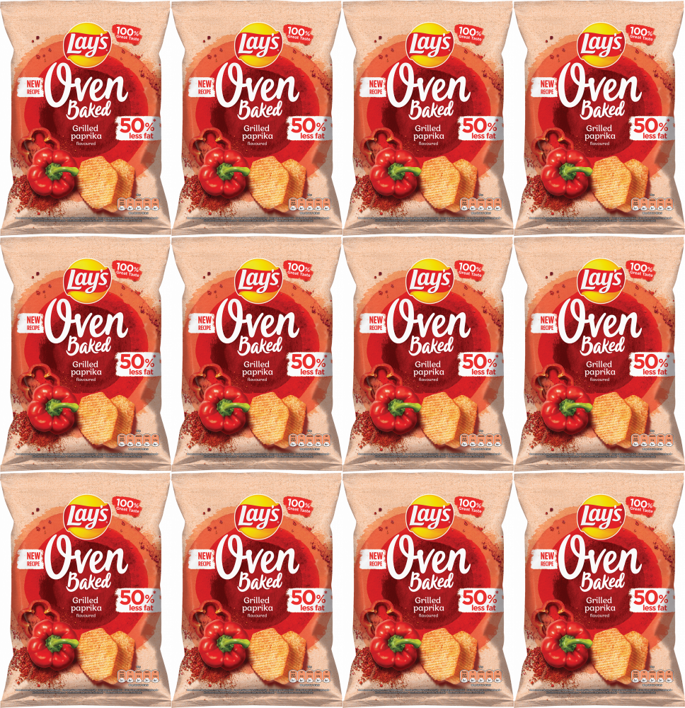 12x Chipsy Lay's Oven Baked Grilled Paprika, grillowana papryka, 110g