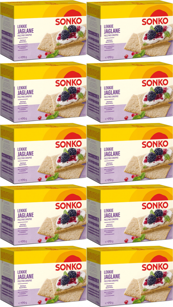 10x Pieczywo lekkie Sonko, jaglane, 170g