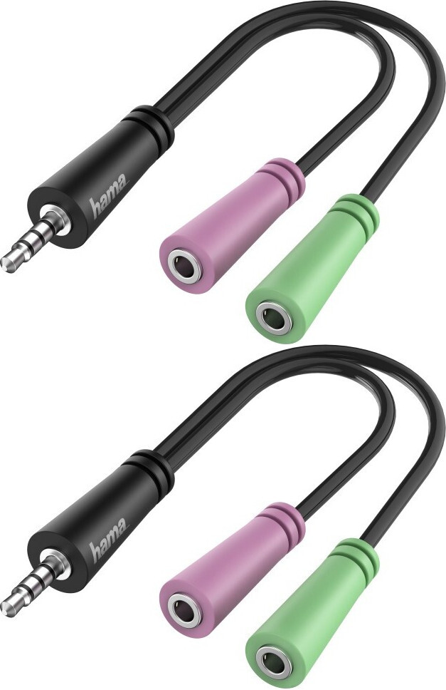 2x Adapter Hama, 3.5mm jack 4PIN - 2x 3.5mm jack