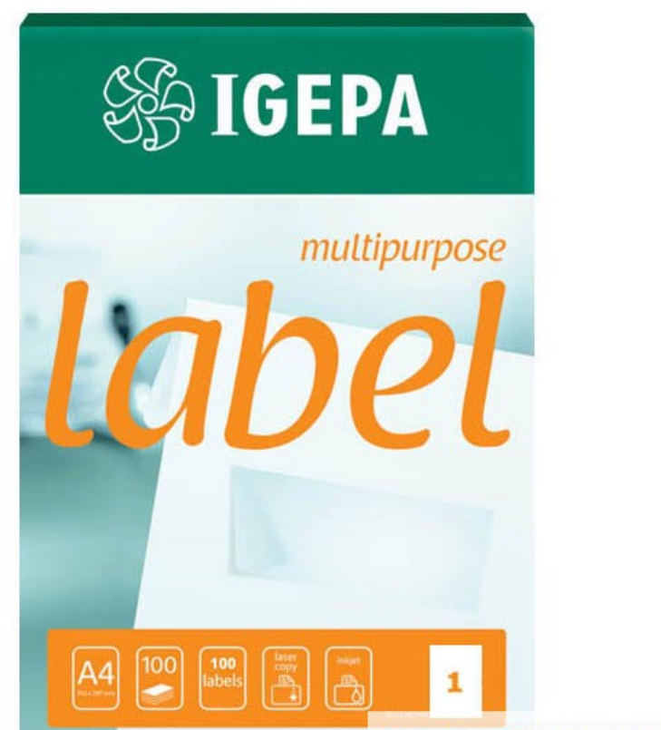 Etykiety samoprzylepne Igepa, 105 x 37mm, 100 arkuszy