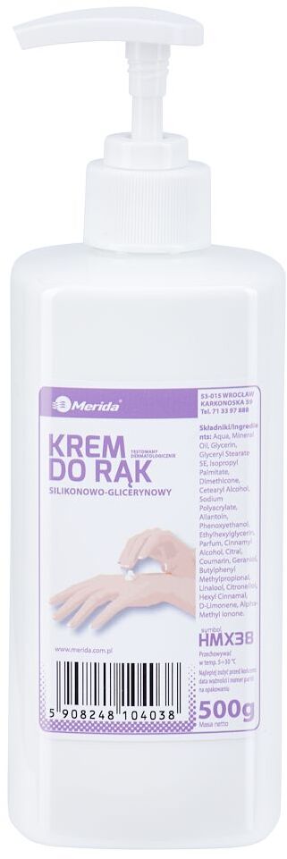 Krem do rąk Merida, silikonowo-glicerynowy, 500g