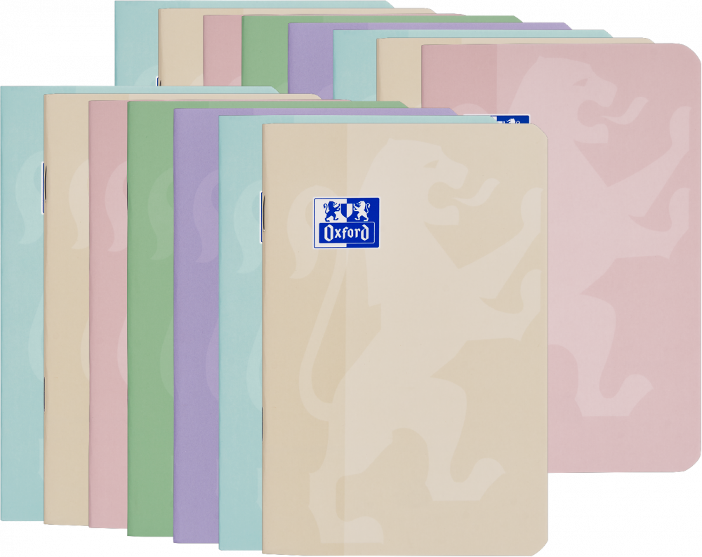 15x Zeszyt w kratkę Oxford Touch Pastel, A6, miękka oprawa, 48 kartek, mix kolorów pastelowych