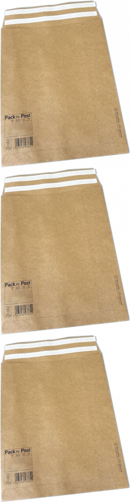 3x Koperta rozszerzana NC, 300x370mm, z 2 paskami HK, 10 sztuk, brązowy