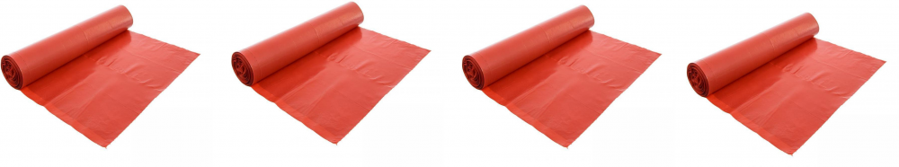 4x Worki na śmieci Folipak, na odpady medyczne, 120L, 10 sztuk, czerwony