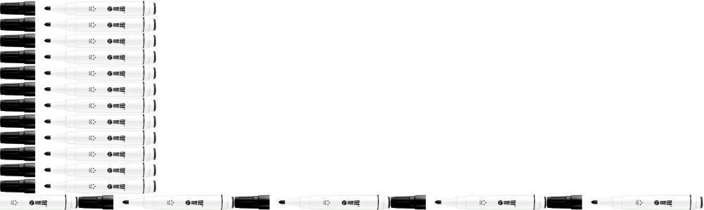 20x Marker suchościeralny/do flipchartów MemoBe MM351, z magnesem i gąbką, okrągła, 1-3mm, czarny
