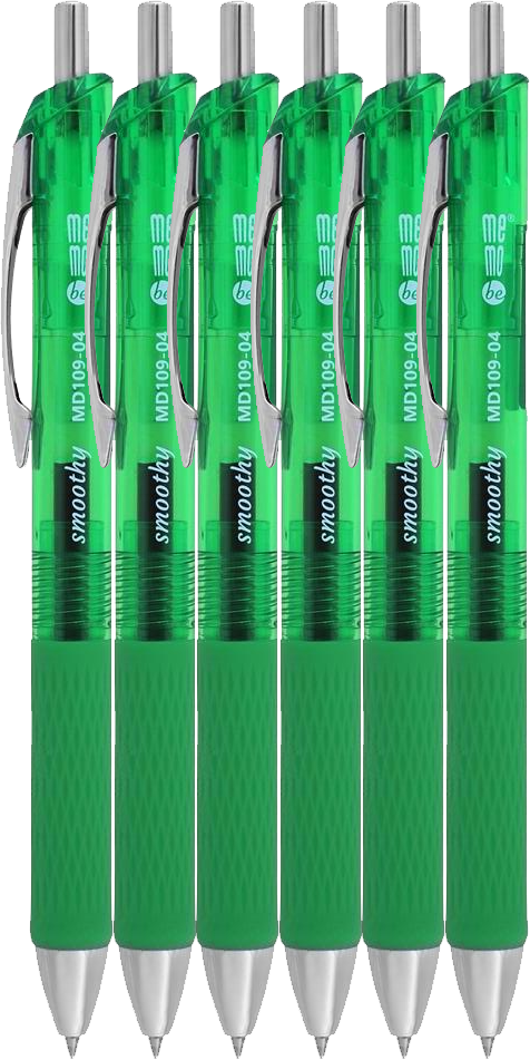 6x Długopis żelowy MemoBe Smoothy, 0.5mm, zielony