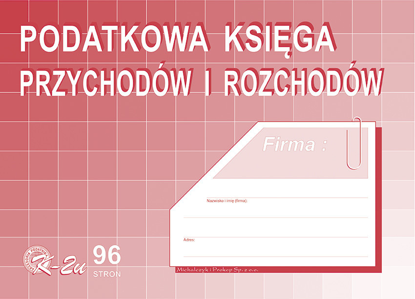 Druk akcydensowy Podatkowa księga przychodów i rozchodów MiP K-2u, A4, offsetowy, 96k