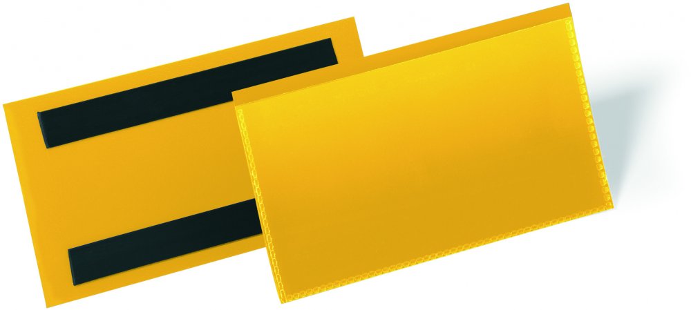 Kieszeń magnetyczna Durable, 150x67mm, 50 sztuk, żółty