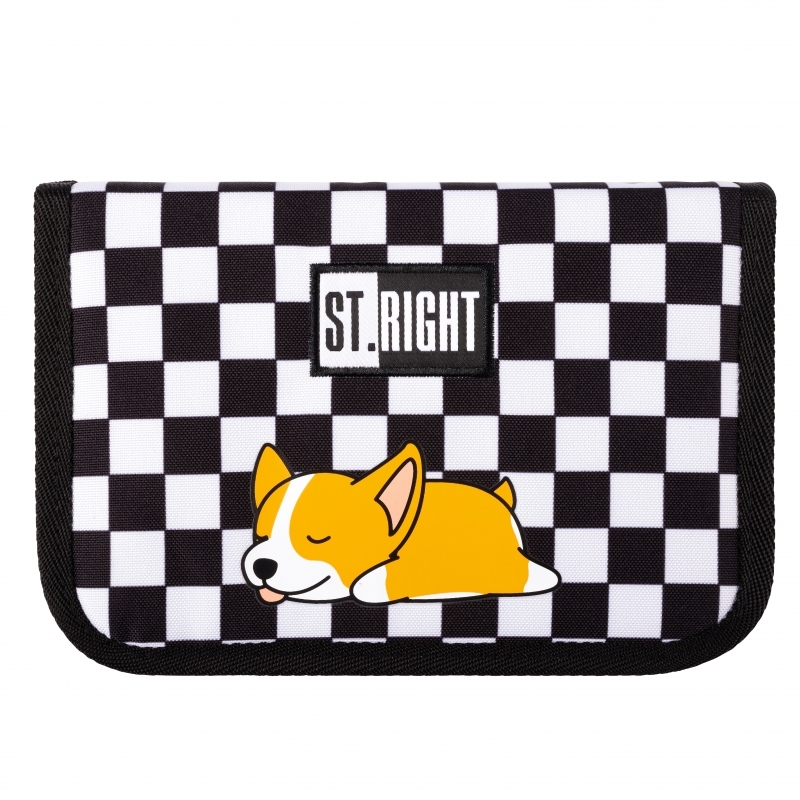 Piórnik dwuklapkowy St. Right PC3, bez wyposażenia, 20.5x14x3.5cm, Sleepy Corgi