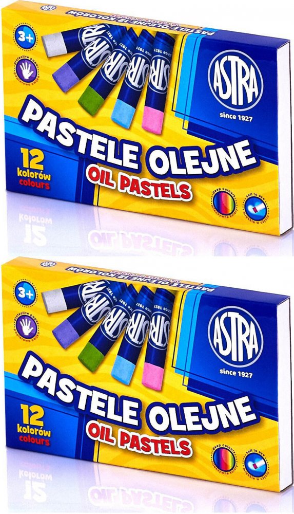 2x Pastele olejne Astra, 12 sztuk, mix kolorów