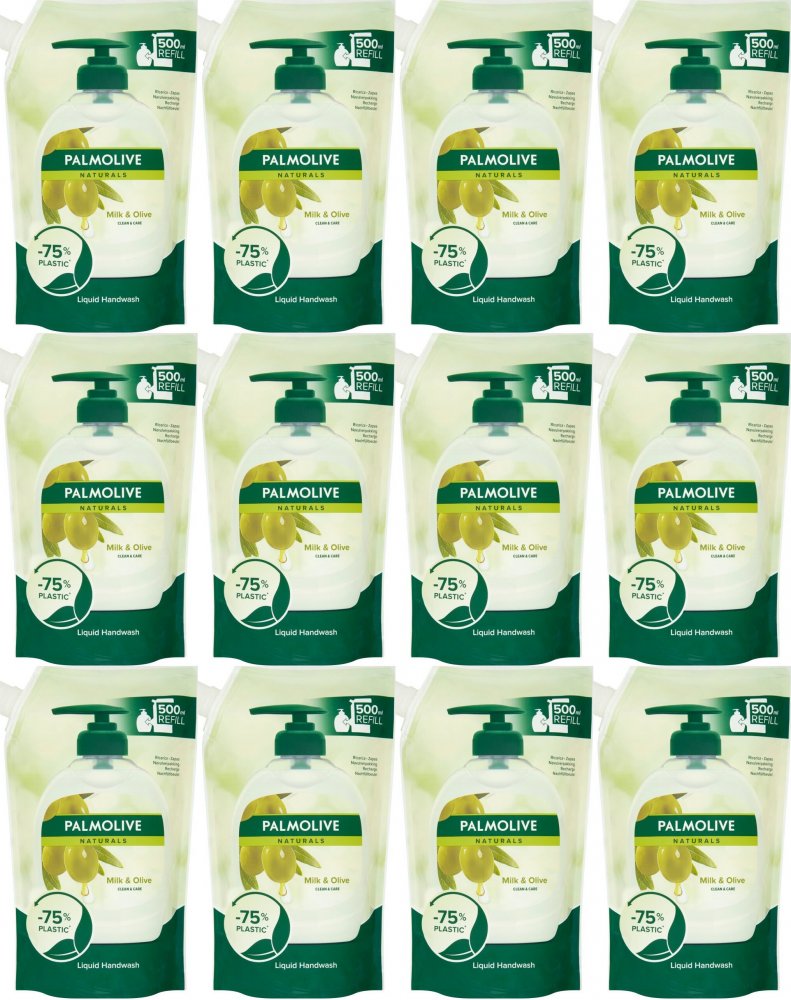 12x Mydło w płynie Palmolive Doypack, oliwkowy, zapas, 500ml