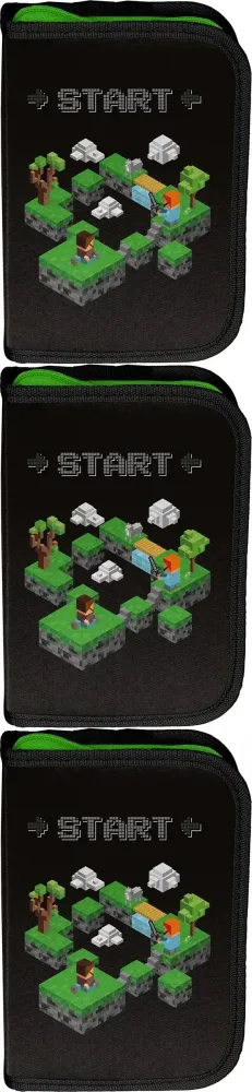 3x Piórnik Paso Minecraft, bez wyposażenia, 19.5x13x3.5cm