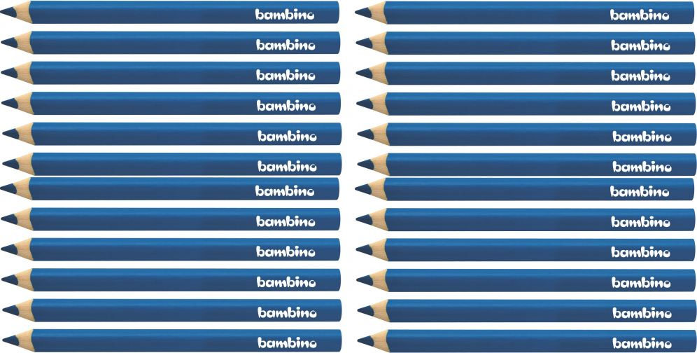 2x Kredki Bambino, w oprawie drewnianej, trójkątne, 12 sztuk, granatowy