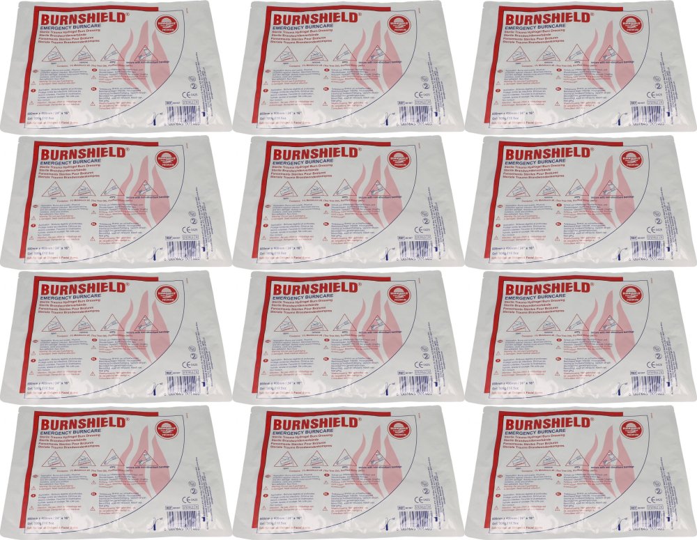 12x Opatrunek hydrożelowy na oparzenia Burnshield, 60x40cm