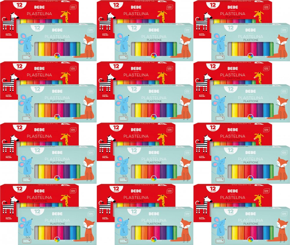 12x Plastelina BEBE Kids, 12 kolorów