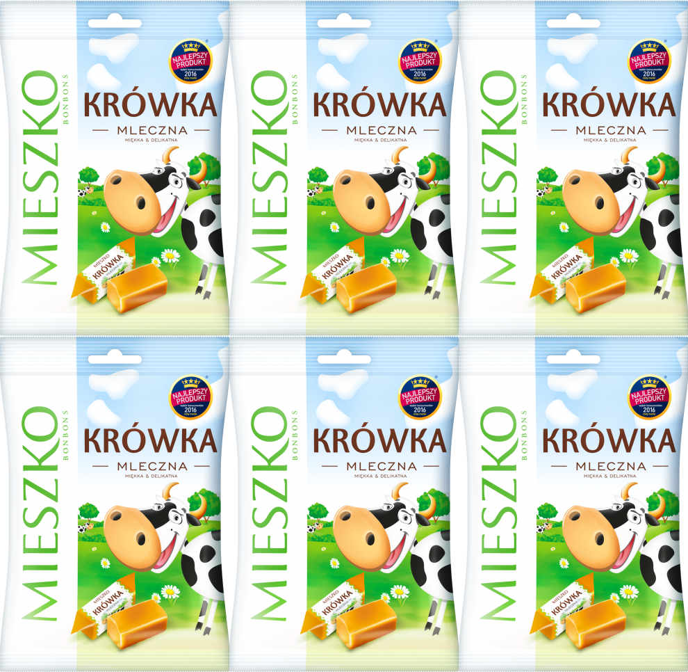 6x Cukierki Mieszko Krówka, mleczny, 215g