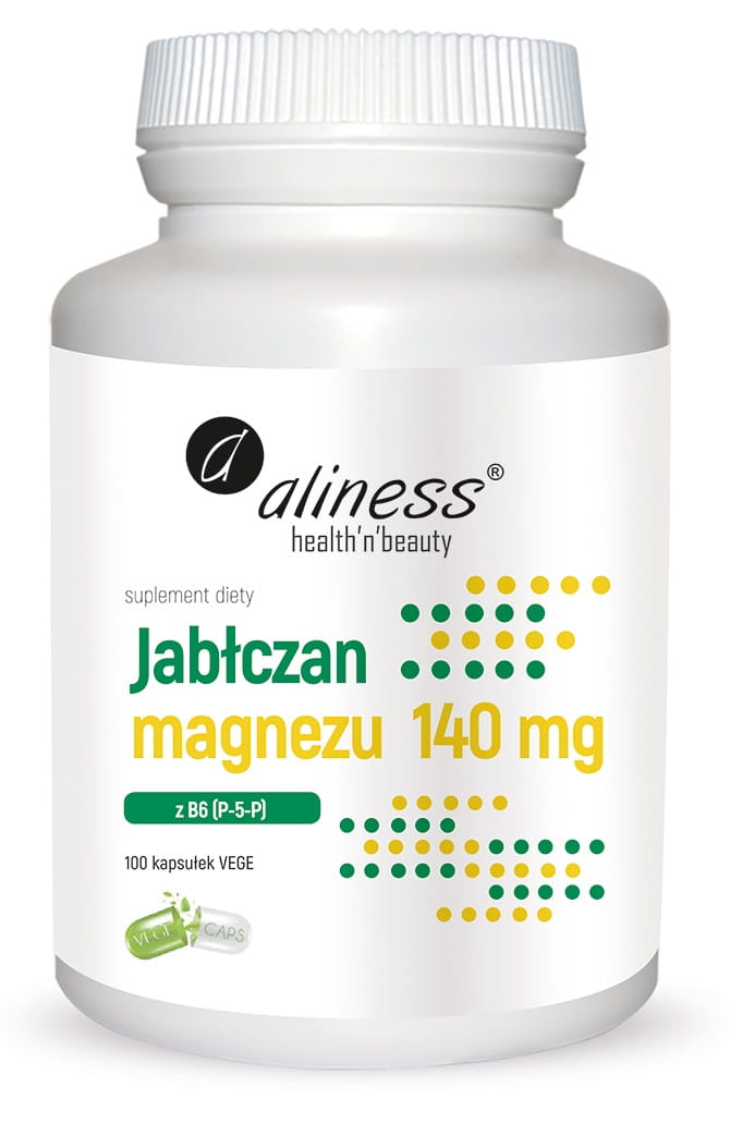 Jabłczan magnezu 140mg B6 P-5-P 100kaps. Aliness