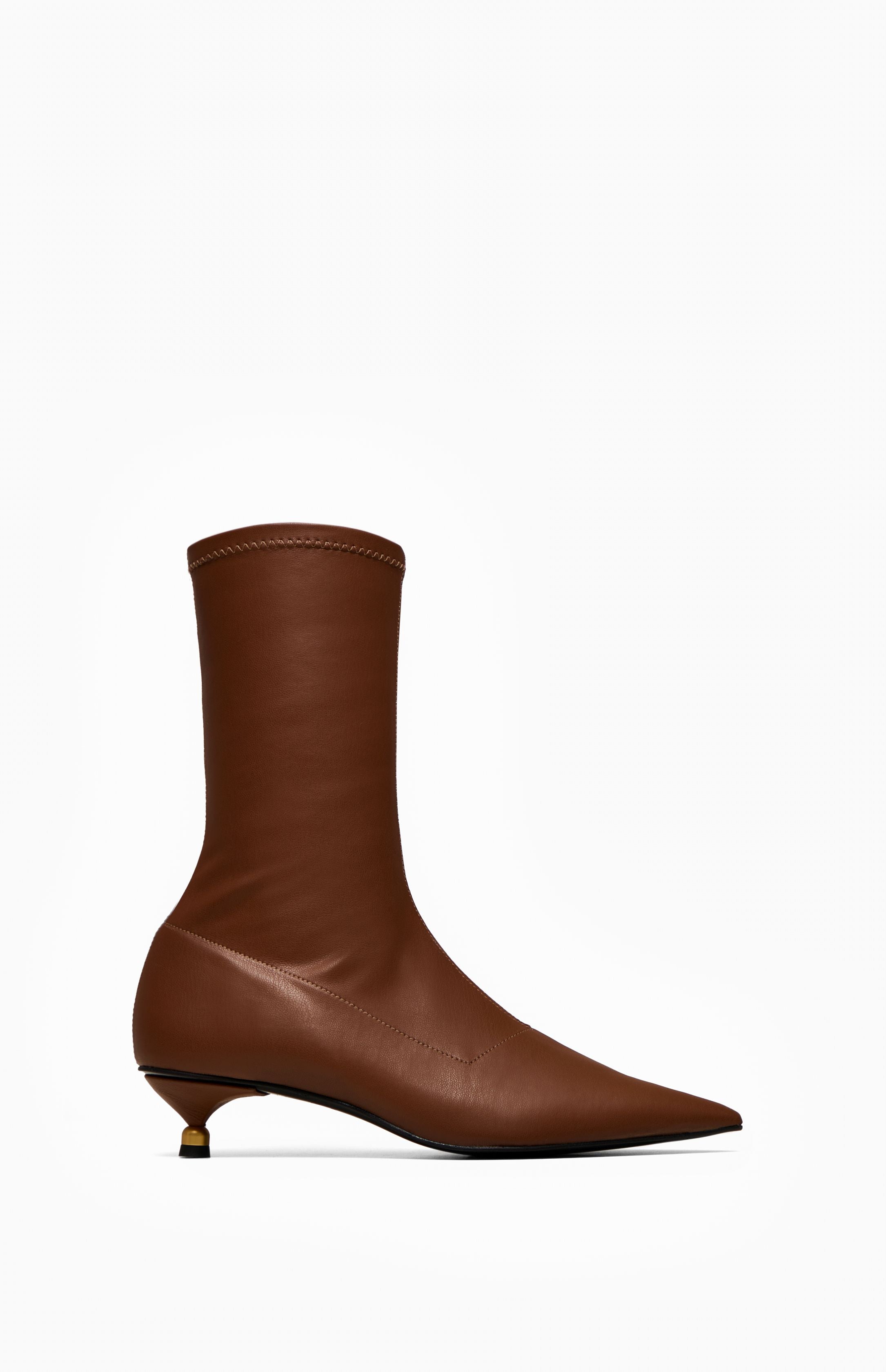 Skórzane botki damskie LISETTE DARK CHOCOLATE 36 - Vanda Novak