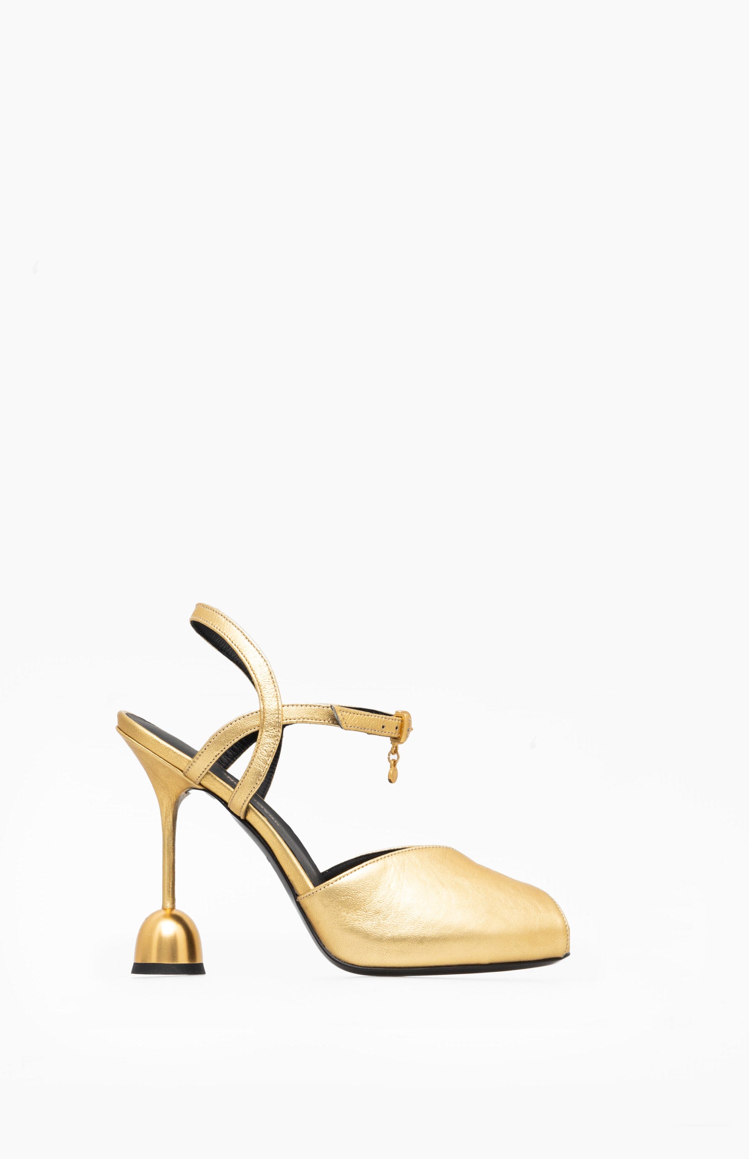 Sandały na obcasie MARILYN METALLIC GOLD 41 - Vanda Novak