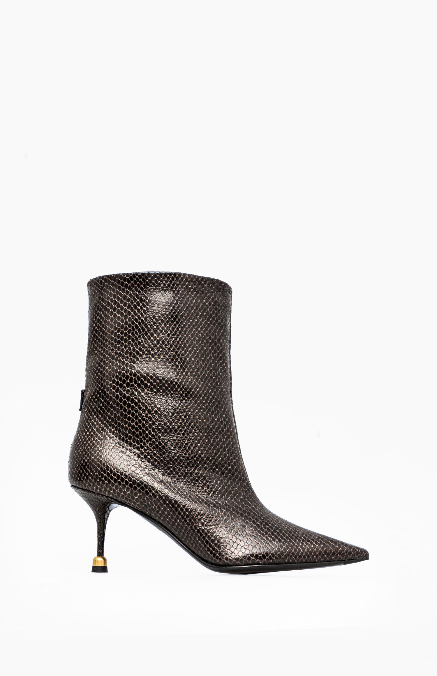Skórzane botki damskie ELENA COBRA BROWN 40 - Vanda Novak