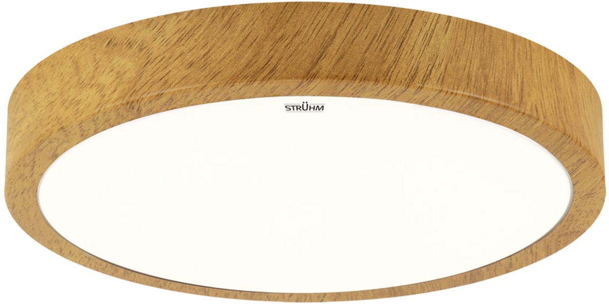 Strühm Atut plafon 1x18 W biały-drewno 04149