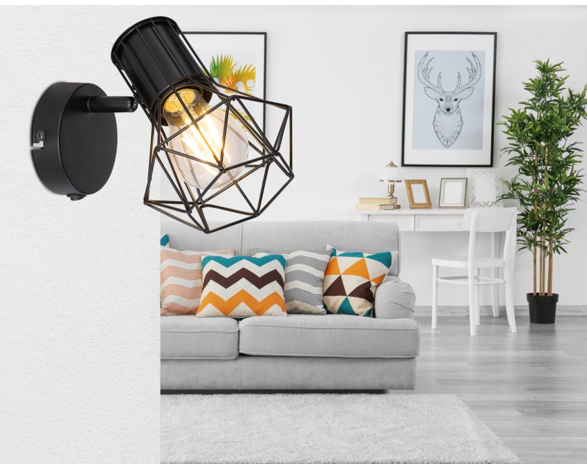 Globo Lighting Priska kinkiet 1x40W czarny 54017-1