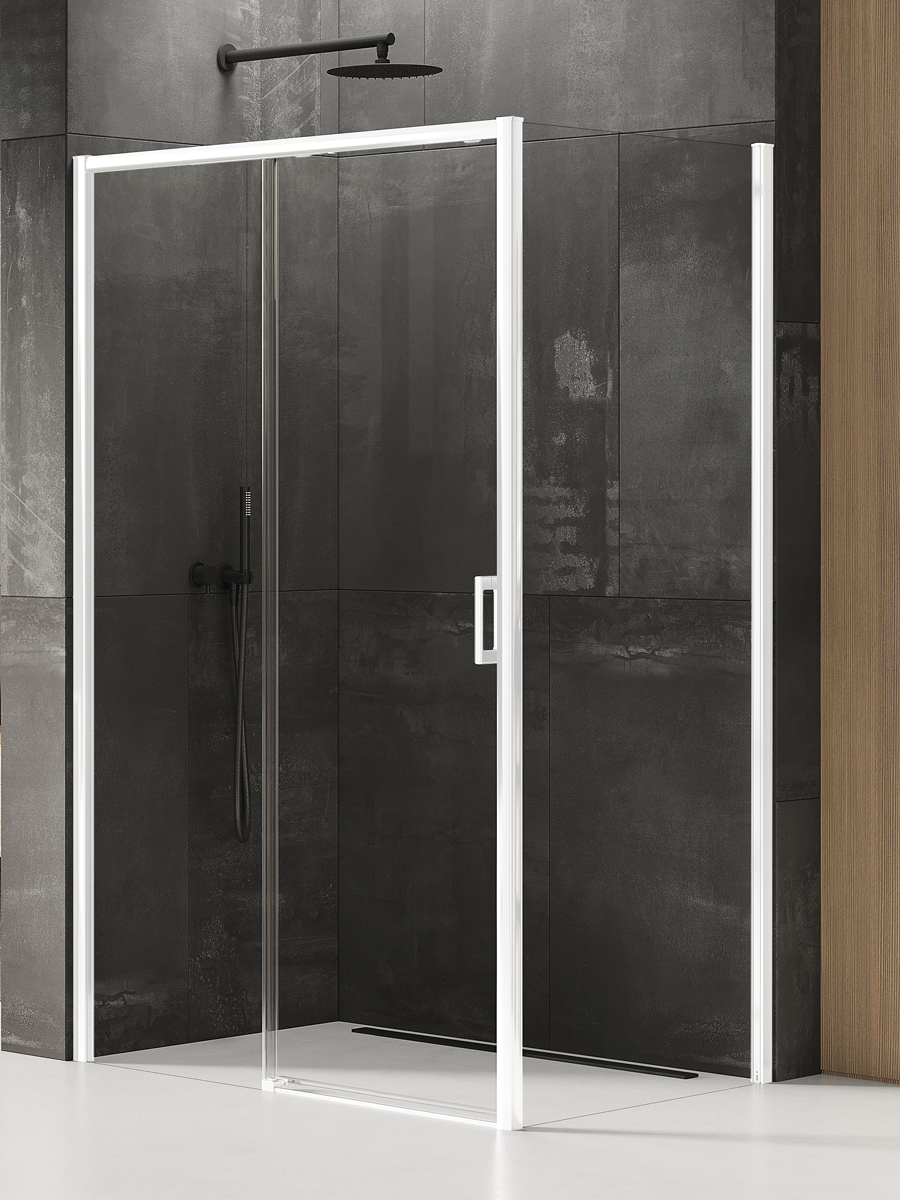New Trendy Prime White kabina prysznicowa 120x100 cm lewa biały mat/szkło przezroczyste D-0404A/D-0221B