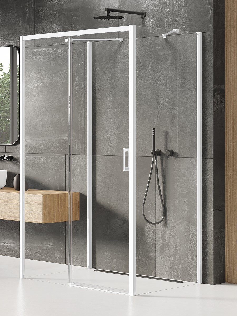 New Trendy Prime White kabina prysznicowa 100x90 cm prostokątna biały mat/ K-1006