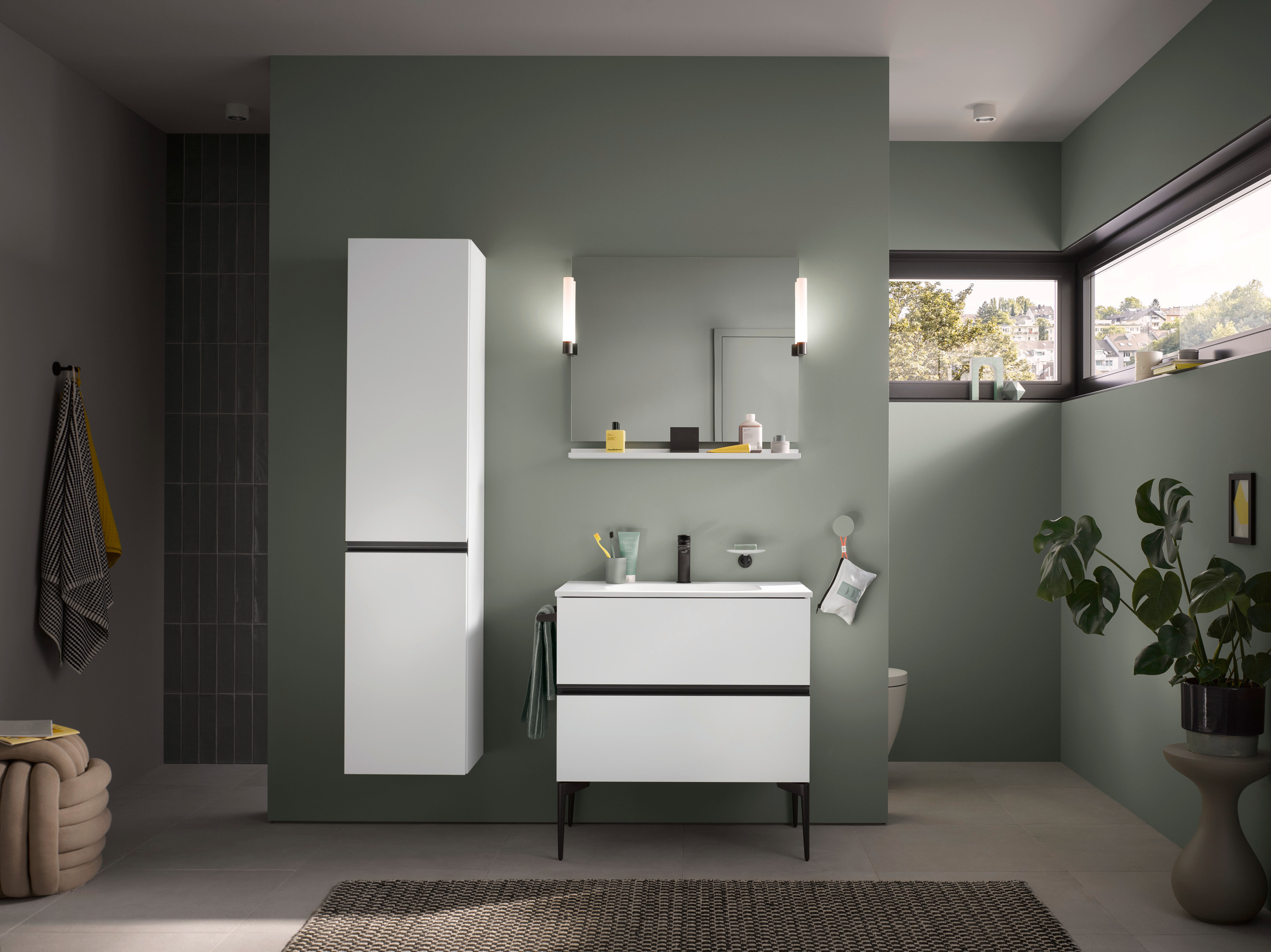 Duravit Sivida szafka 81x47,7x59,2 cm podumywalkowa wisząca biała-czarna SV46510BD180000