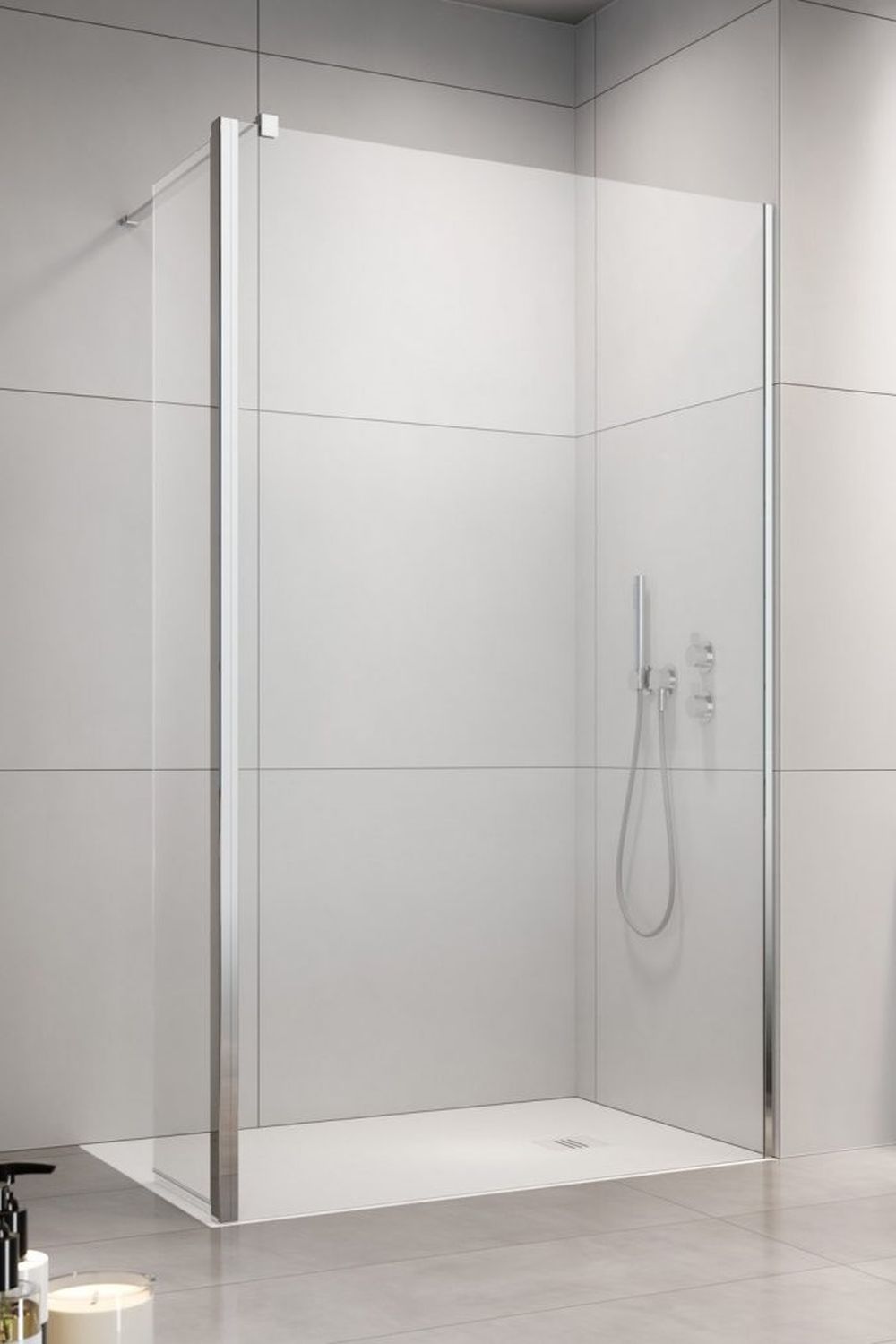 Radaway Eos Walk-In ścianka prysznicowa 80 cm prawa szkło przezroczyste 13799500-01R