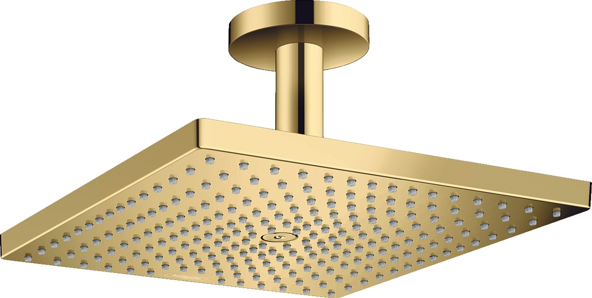 Hansgrohe Raindance E deszczownica 30 cm kwadratowa z ramieniem sufitowym złoty optyczny polerowany 26250990