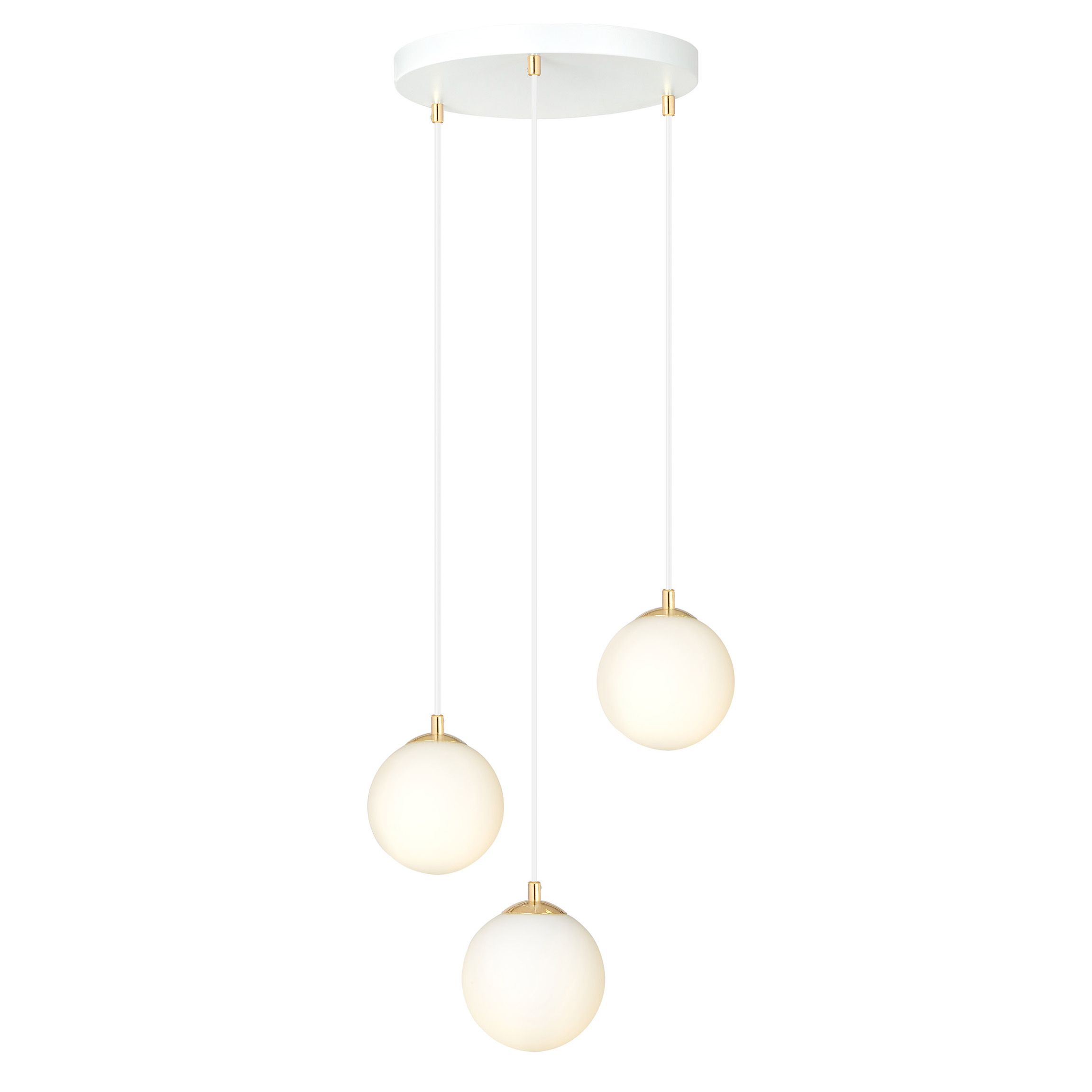 Emibig Royal lampa wisząca 3x10 W biała-złota 1244/3 - Wysyłka w 24h