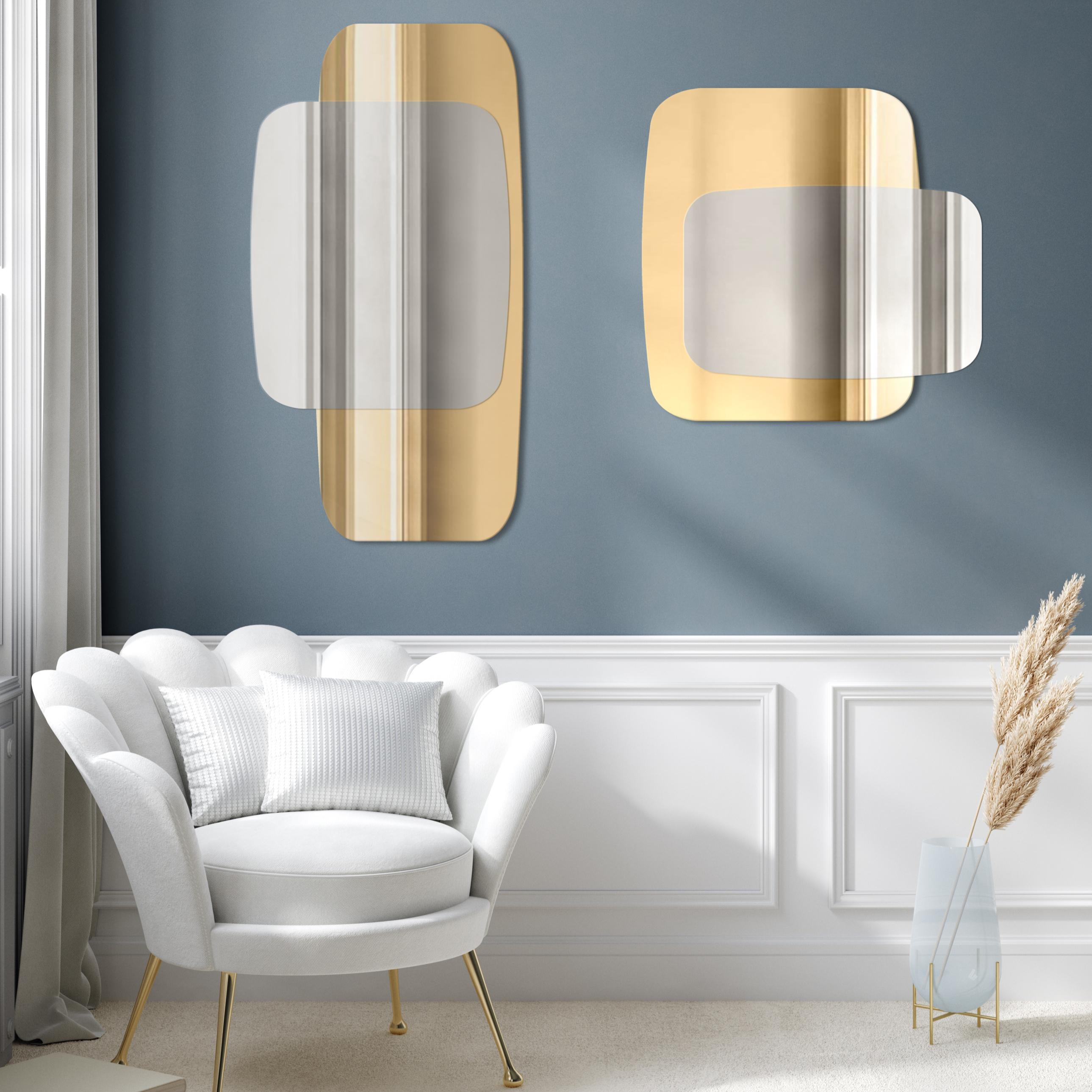 Guarda Opera no. 1 Gold lustro 80x100 cm złoty/srebrny TOS-OPE1-GOLD-80x100