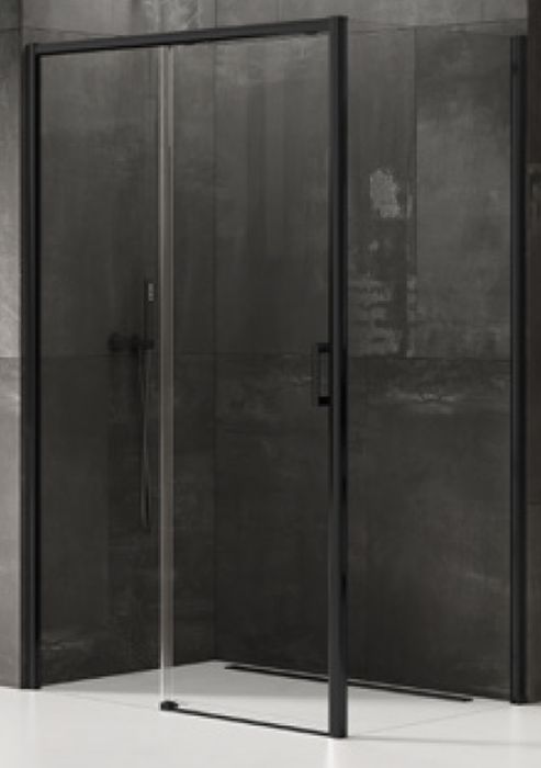 New Trendy Prime Black kabina prysznicowa 160x90 cm prostokątna lewa czarny mat/szkło przezroczyste D-0328A/D-0129B