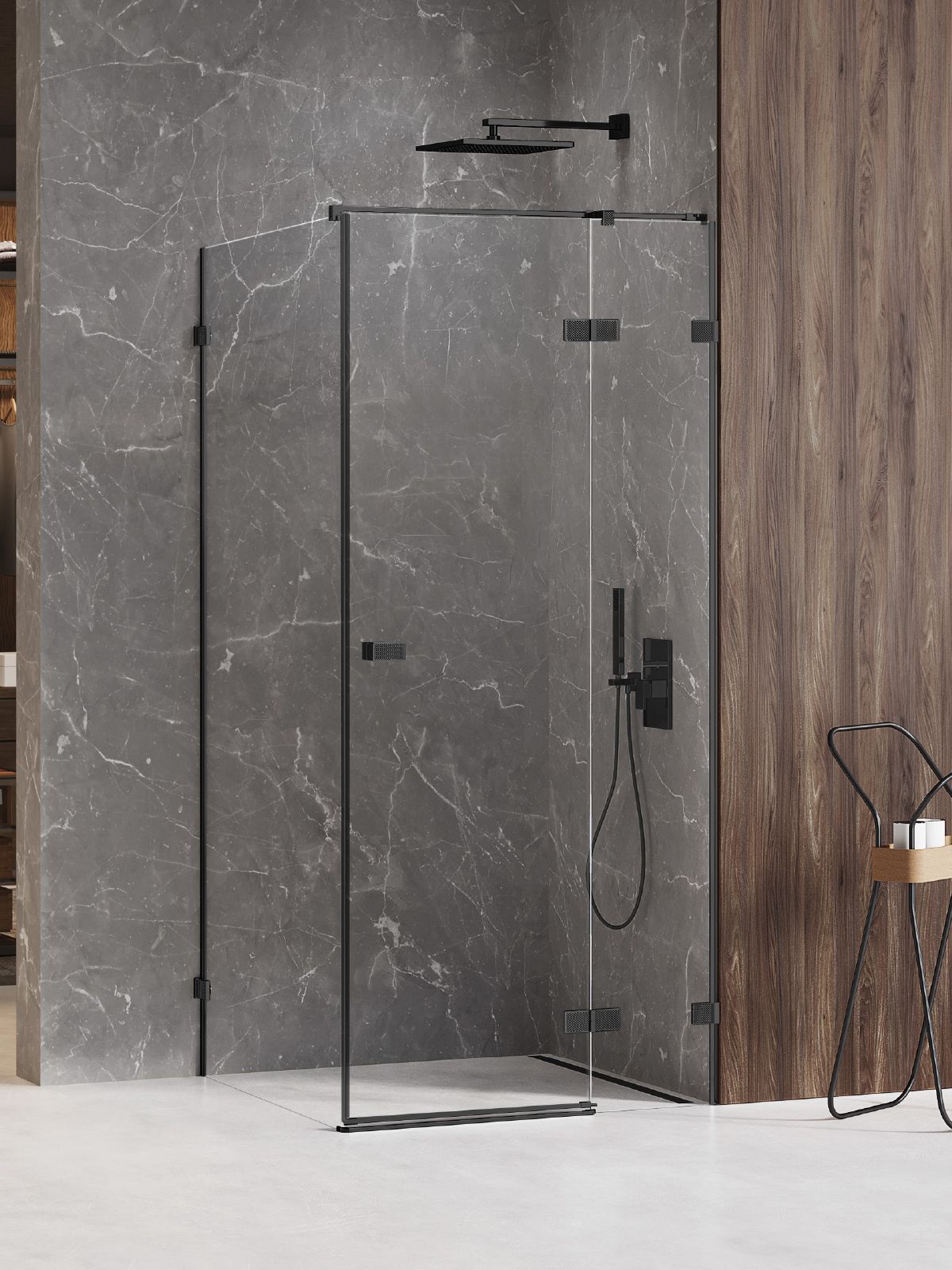 New Trendy Avexa Black XR kabina prysznicowa 120x70 cm prostokątna prawa czarny mat/szkło przezroczyste EXK-6903