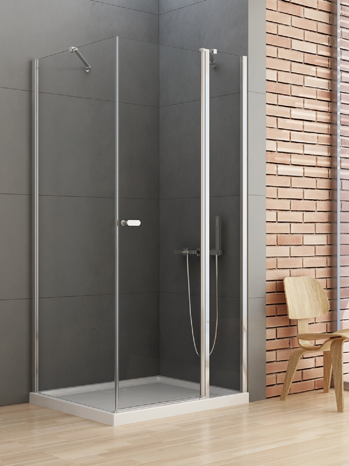 New Trendy New Soleo kabina prysznicowa 110x70 cm prostokątna chrom połysk/szkło przezroczyste K-0655