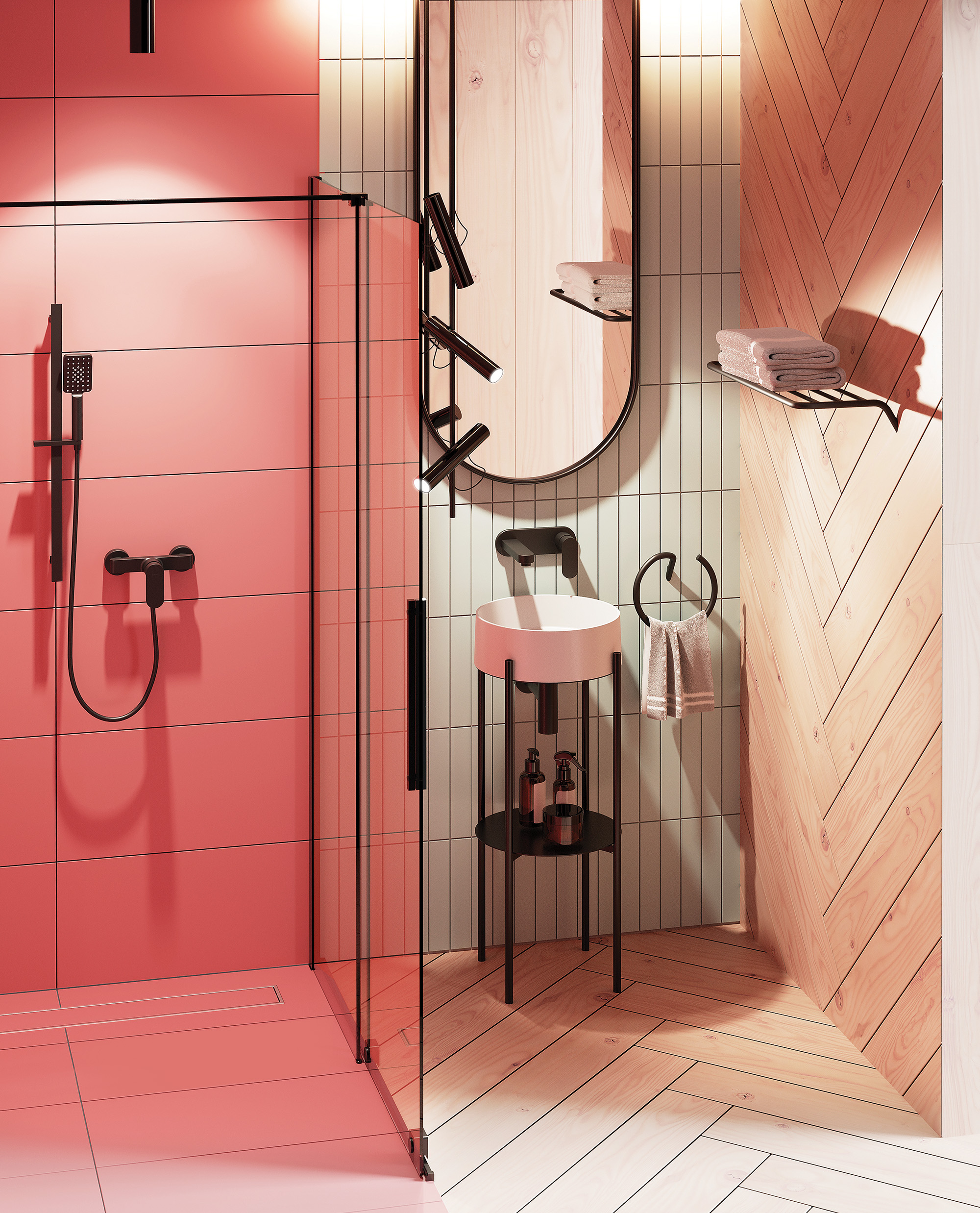 Deante Prizma ścianka prysznicowa walk-in 90 cm czarny mat/szkło przezroczyste KTJ_N39R - Wysyłka w 24h