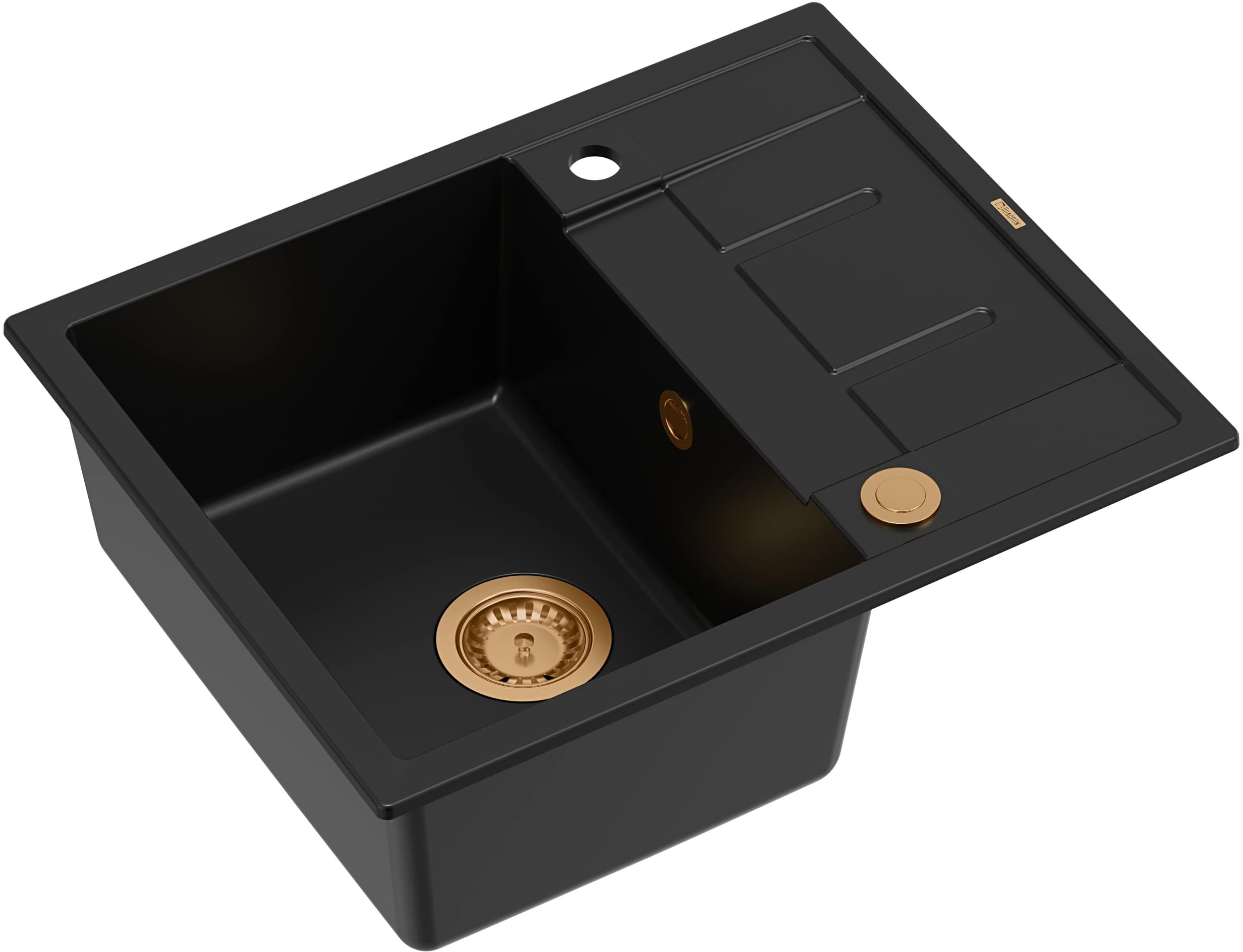 Quadron Morgan 116 zlewozmywak 62x50 cm wpuszczany GraniteQ pure carbon/miedź HB8210U7-C1_P2O