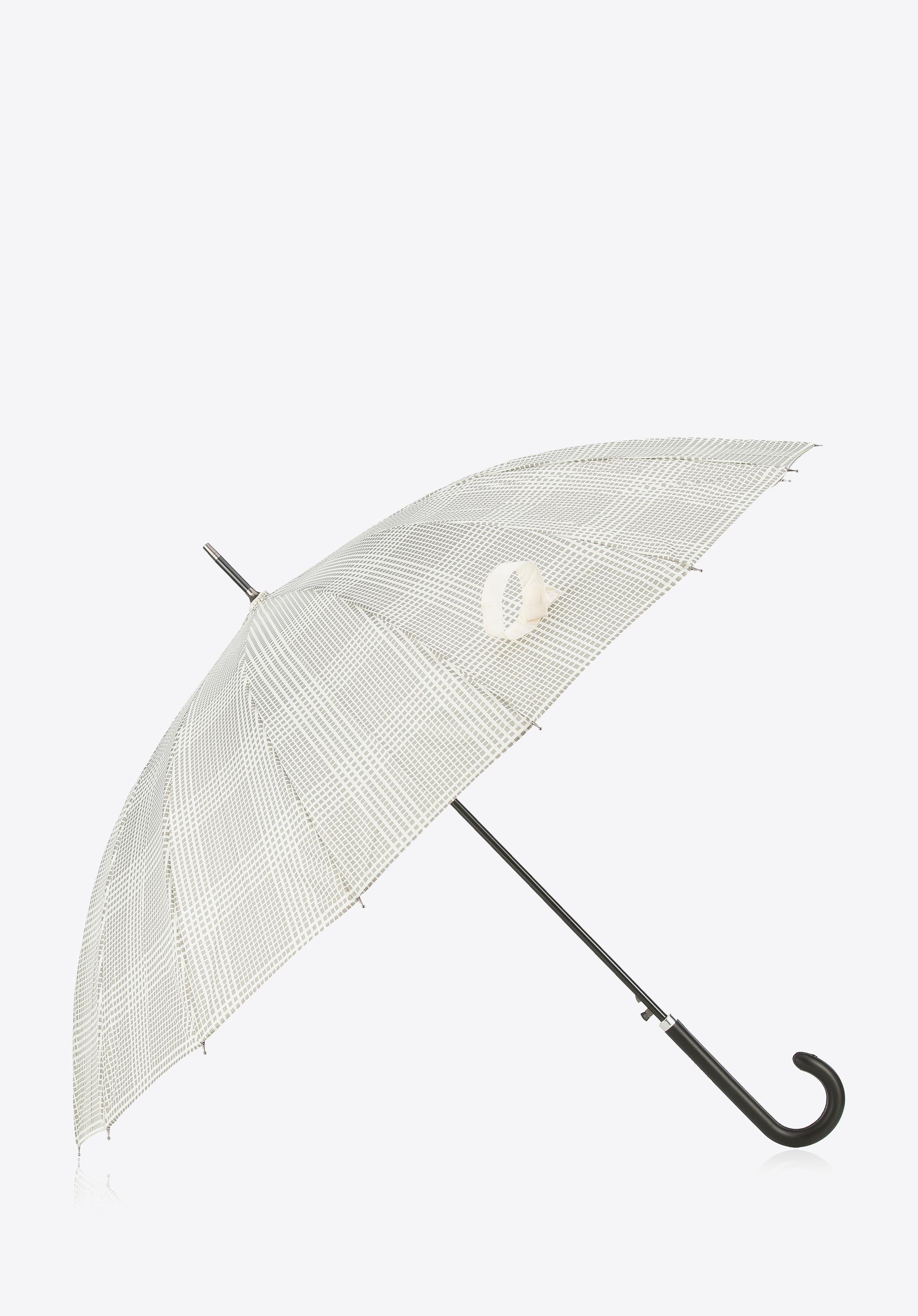 Parasol półautomatyczny szeroki szaro-kremowy