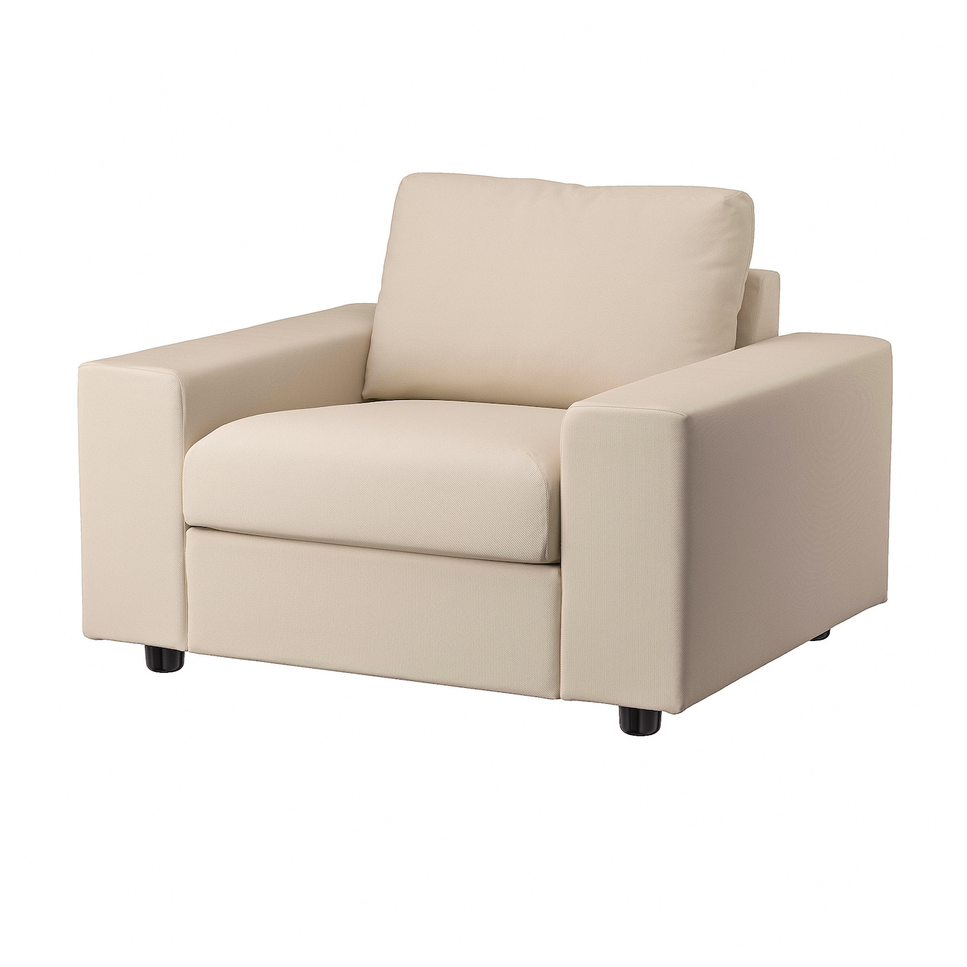 IKEA VIMLE fotel, z szerokimi podłokietnikami/Hallarp beżowy, Szerokość: 115 cm